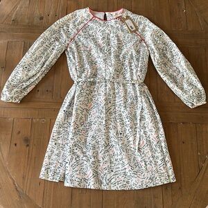 Anthropologie Ottod’ame graffiti script print Bianco mini dress 4 cinch waist